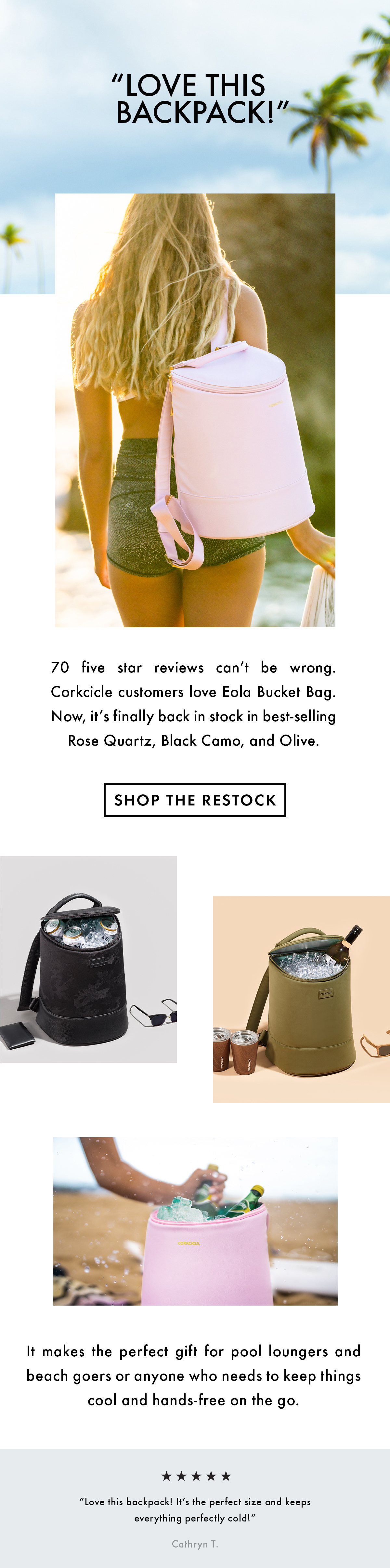 corkcicle eola bucket bag cooler stores