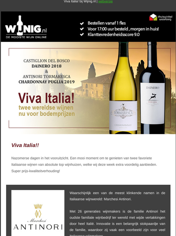 Viva Italia! Twee wereldse wijnen, nu voor bodemprijzen.