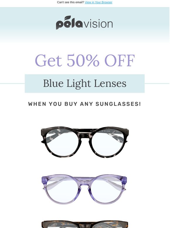 SALE | 50% Off Blue Light Lenses 👓