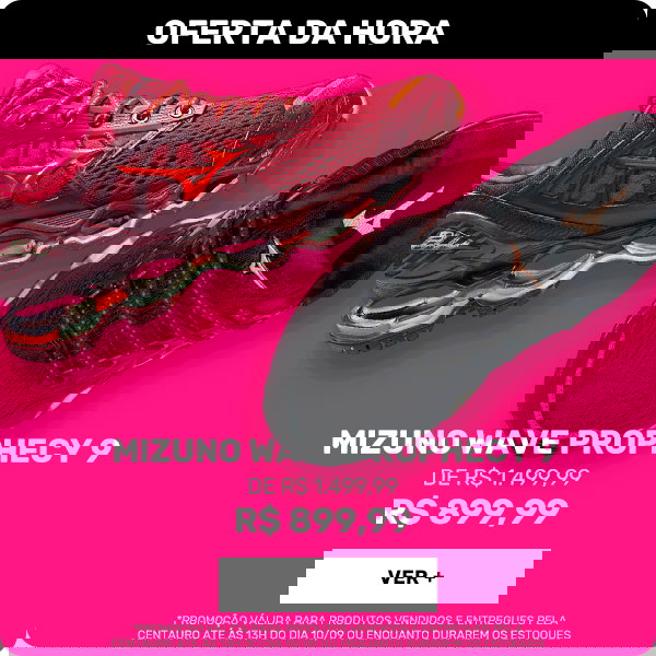 Centauro: Você tem 1 hora ⏰ Mizuno Wave Prophecy 9 com R$ 600 OFF! | Milled
