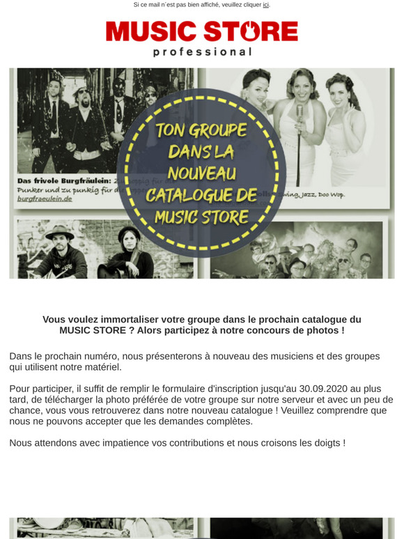 Concours photo 2021: Votre groupe dans le catalogue MUSIC STORE