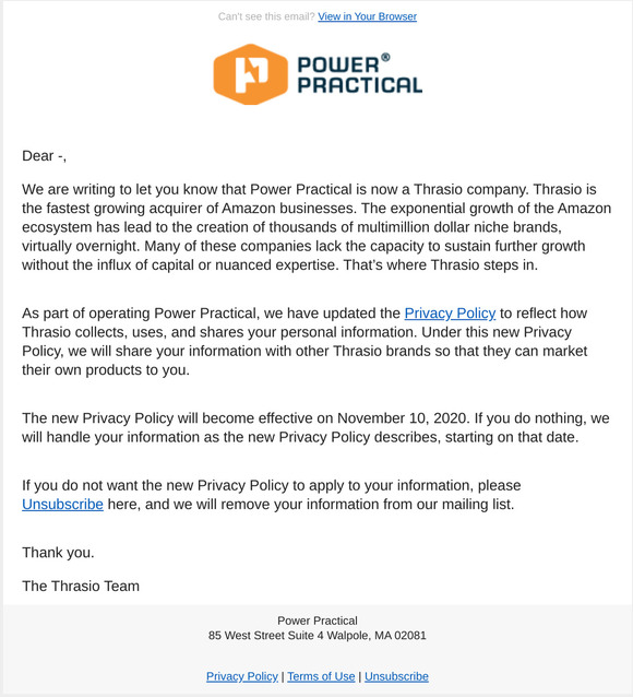 Please Read! Privacy Policy Update