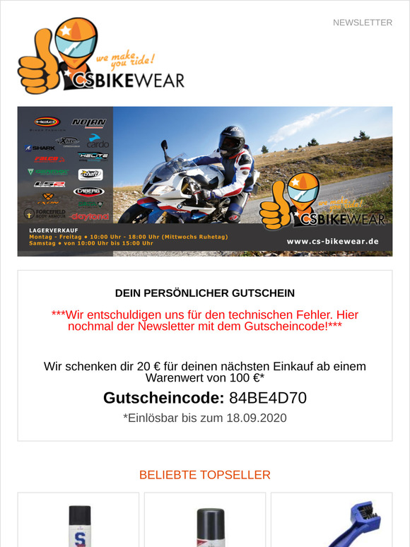 Gutschein für deinen nächsten Einkauf Korrektur