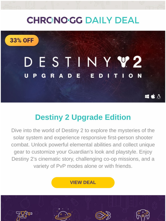 Chrono Us Space Magic Destiny 2 Upgrade Edition Is 33 49 Today Milled