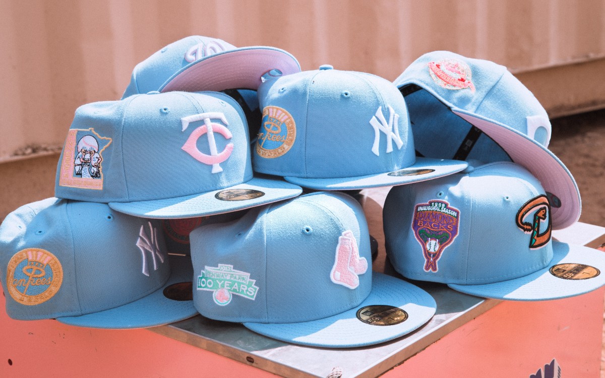 cotton candy yankees fitted