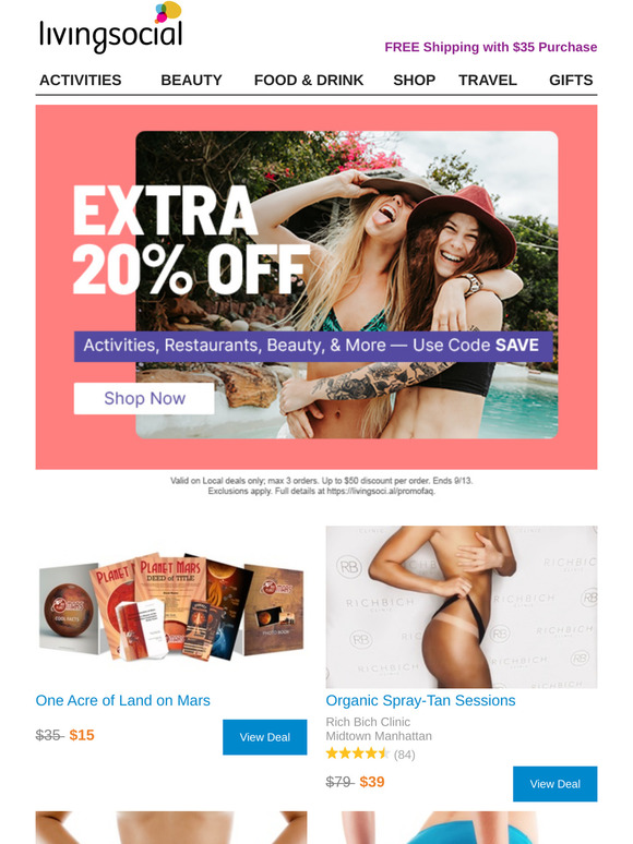 LivingSocial Wanna Save 20? 👍 It's EASY with Code SAVE Milled