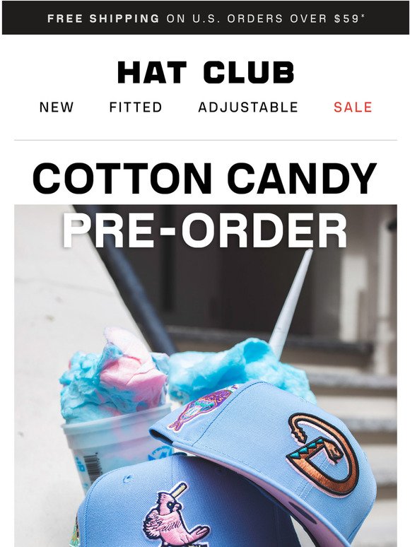 cotton candy mlb hats