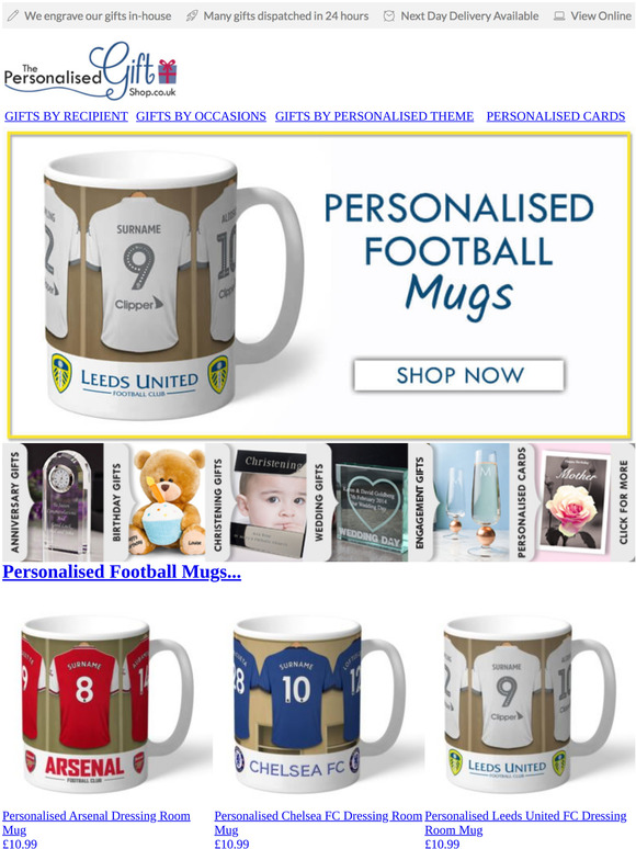 Football Is Back! Personalised Mugs, Leeds, Liverpool & More...