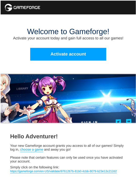Activate your Gameforge account