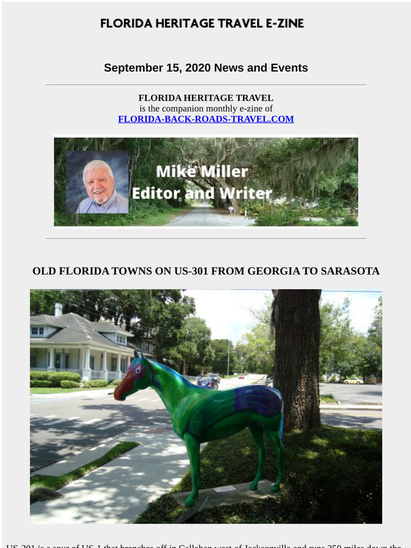 Florida Heritage Travel, September 15, 2020 - U.S. Highway 301