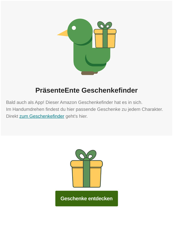 Der ehrlichste Geschenkefinder im Netz | PräsenteEnte