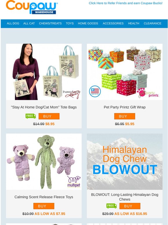 "Stay At Home" Pet Mom Totes & More Great Deals!