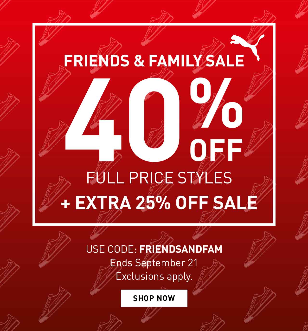 puma friends and family code