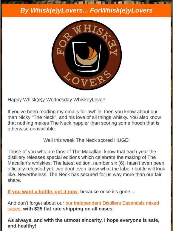 Hey WhiskeyLovers - The Macallan Edition No.6 Presale, Wiggly Bridge Bottled in Bond