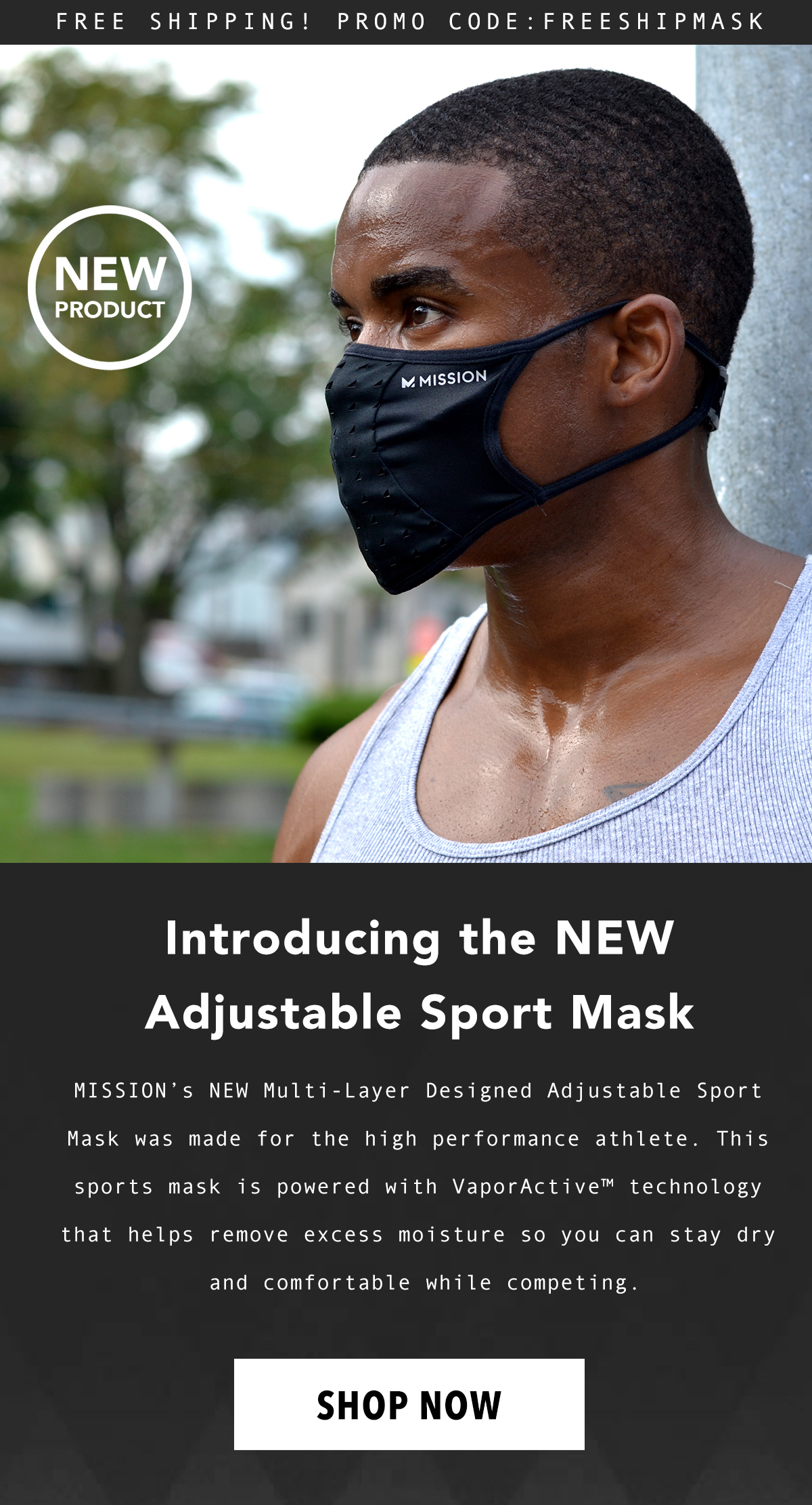 Mission: All New Adjustable, Breathable Sport Mask | Milled