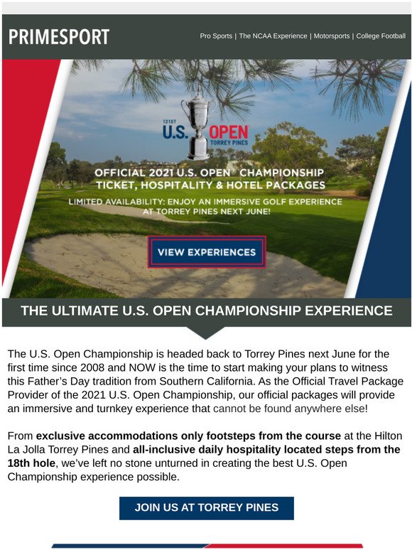 [On Sale Now] Official 2021 U.S. Open Travel Packages with Exclusive Access