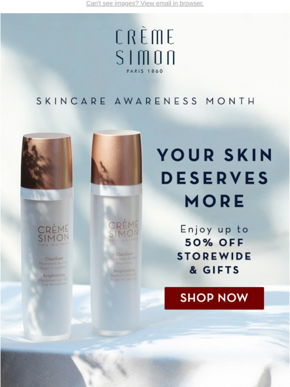 ✨ Your Skin Deserves More ✨ UP TO 50% OFF this month of Skincare Awareness!