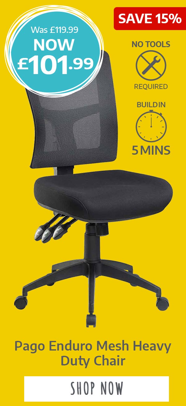 pago enduro mesh heavy duty ergonomic three lever chair