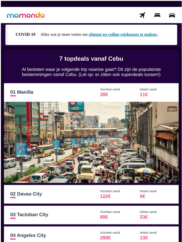 Hotel deals voor reizen in de komende tijd.