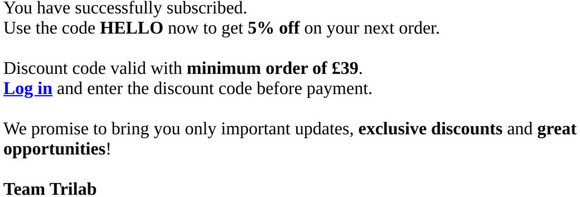 For you 5% extra discount!