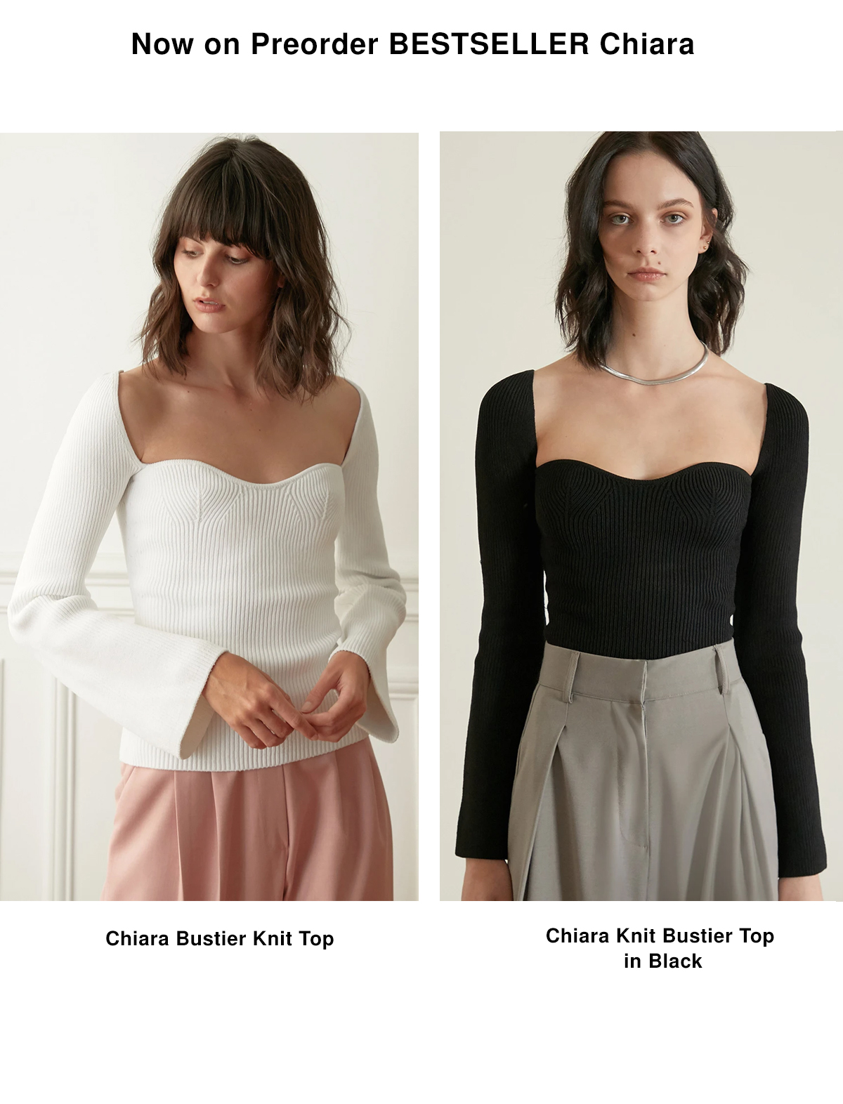 chiara bustier knit top