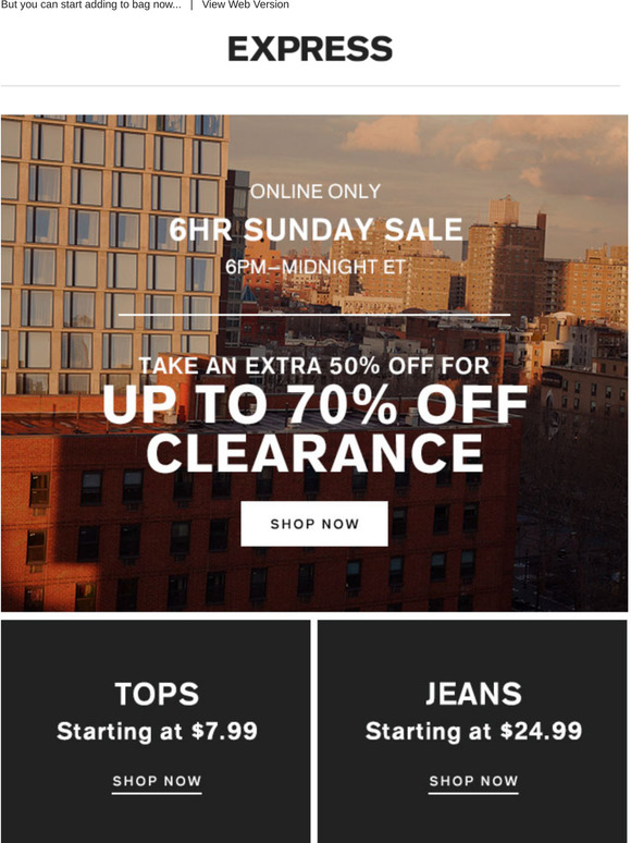 express tops clearance