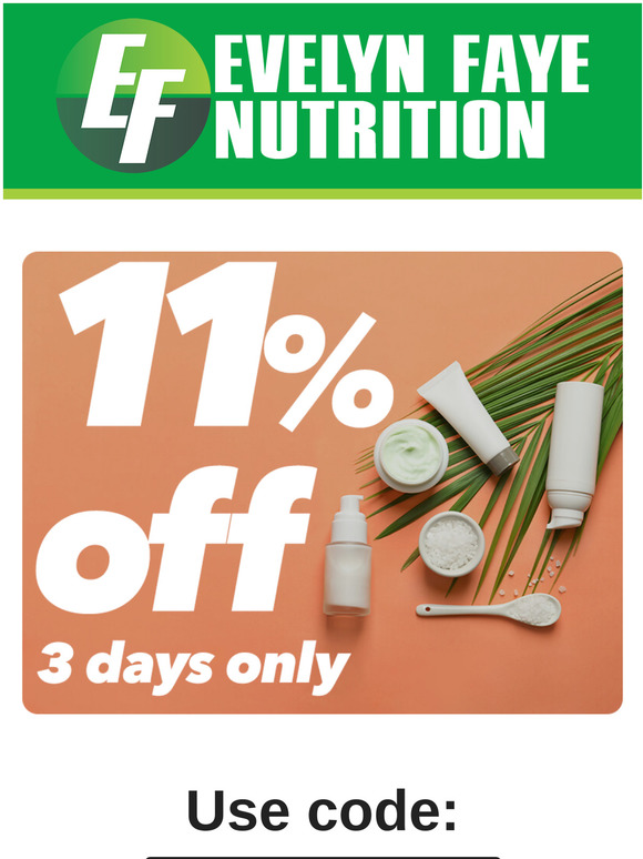 3 DAY SALE! 11% OFF now until Thursday!