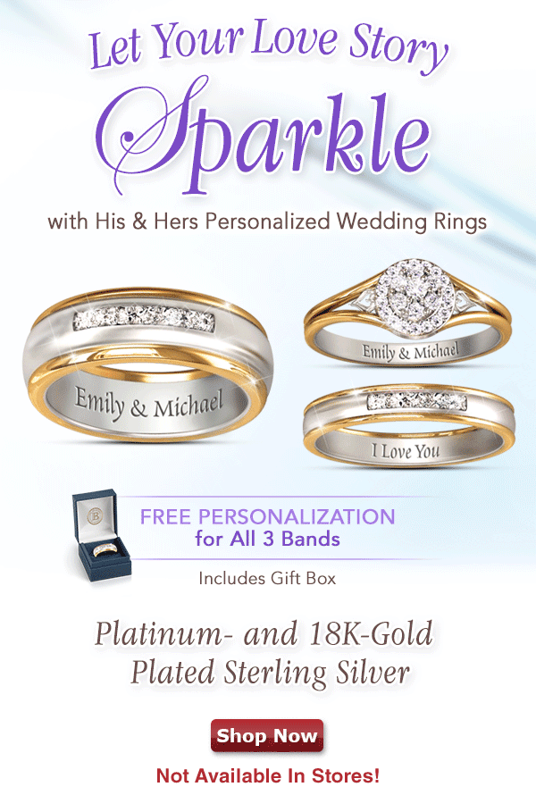 The Bradford Exchange Online Romantic Diamond Wedding Ring Set
