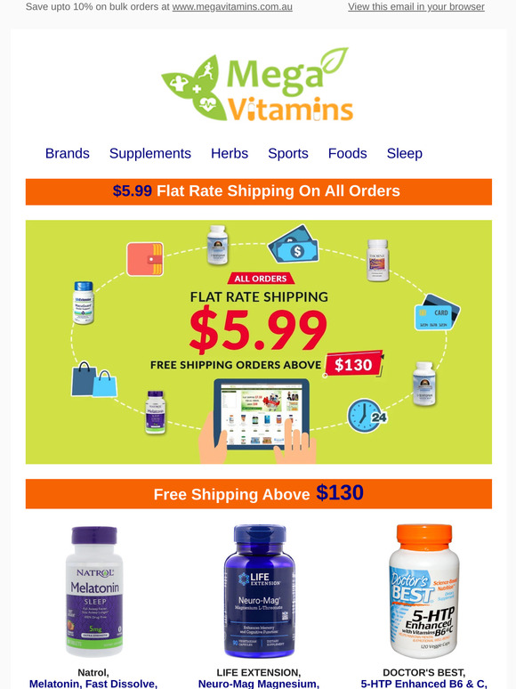 $5.99 Flat Rate Shipping On All Orders