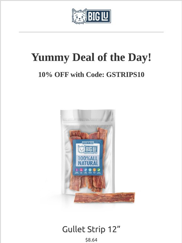 Deal of the Day! Extra 10% OFF World Famous 12" Gullet Strips!