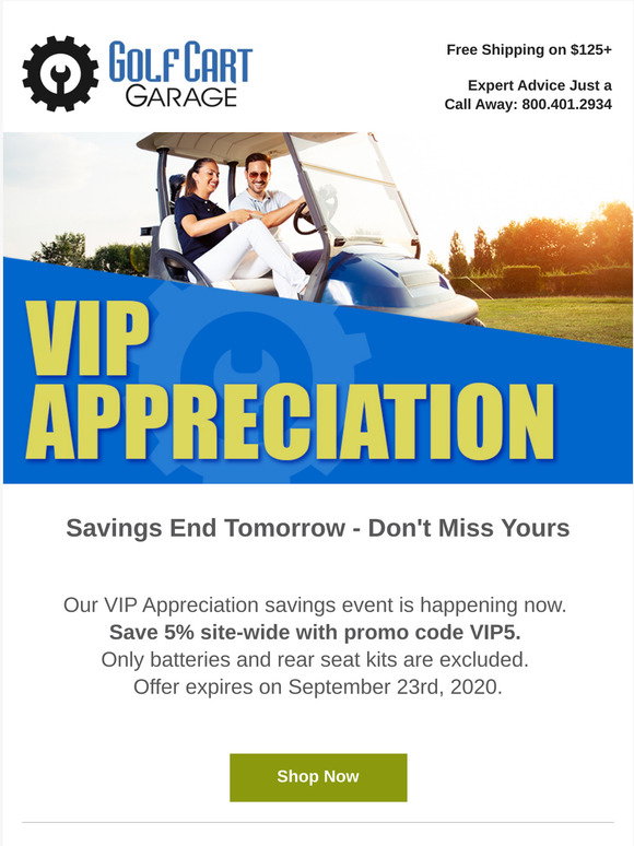 Golf Cart Garage: REMINDER - VIP Appreciation | Milled