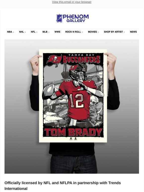 Tom Brady Tampa Bay Buccaneers Phenom Gallery Super Bowl LV Champions 18''  x 24'' Serigraph Limited Edition Poster Art Print