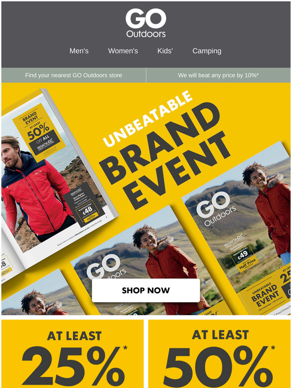 Go Outdoors New Unbeatable Brand Event Now On Milled