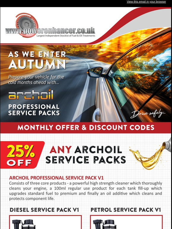 25% Off Archoil Professional Service Packs! and 15% Off Everything Else!  😄