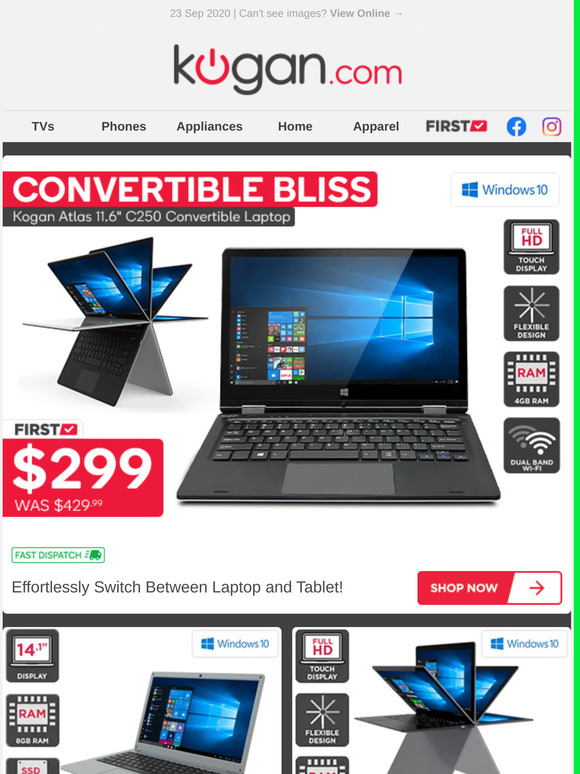 Save 130! Atlas 11.6" C250 Convertible Laptop Now 299 Milled
