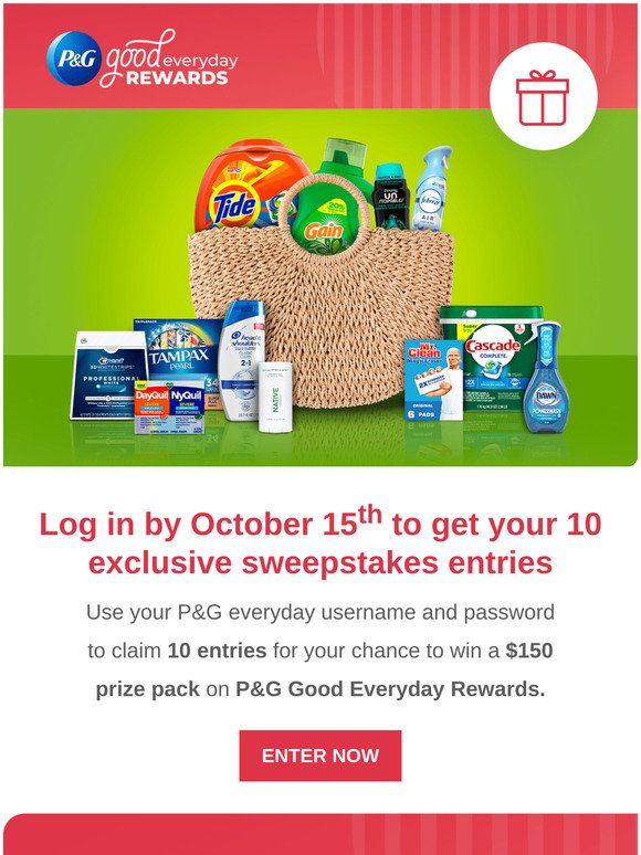 P&GGoodEveryday  Join FREE! Save with Coupons & Earn Rewards Like Gift  Cards, Samples + More