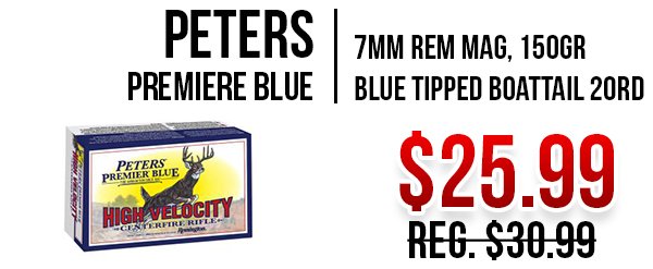 Peters premiere blue 7mm rem mag ammo
