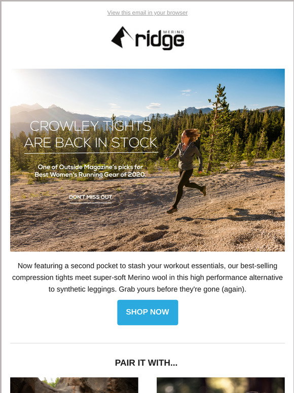 Ridge Merino: Crowley Tights back in 