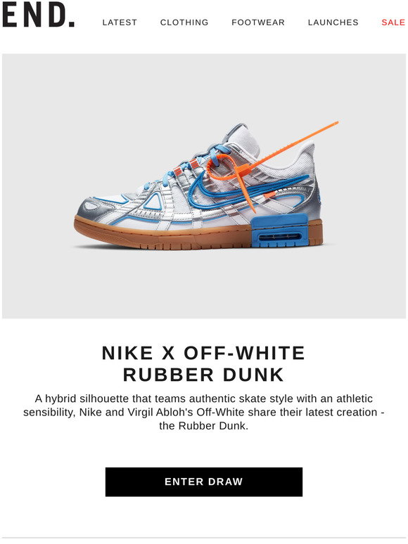 End Nike X Off White Rubber Dunk Register Now Milled