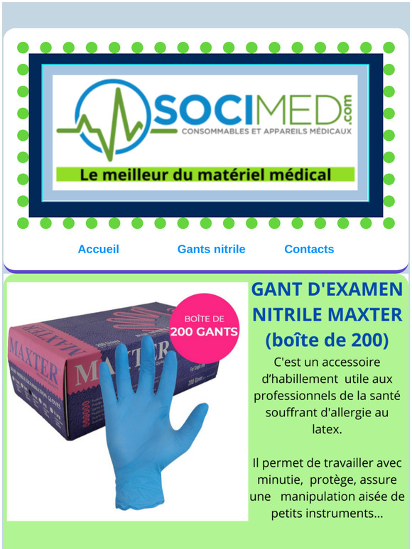 Disponible en stock : GANT D'EXAMEN NITRILE MAXTER (boîte de 200) !