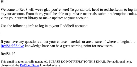 You're In! Welcome to RedShelf