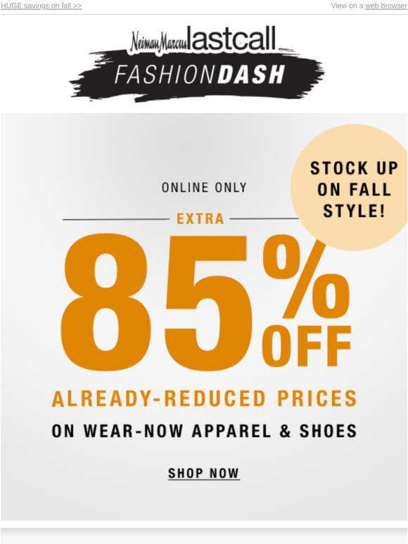 Going on now! EXTRA 85% OFF CLEARANCE!