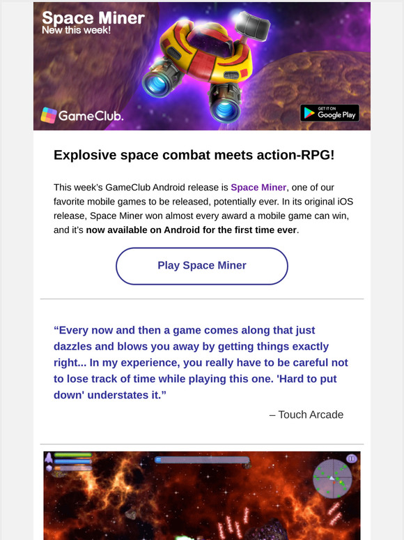 GameClub Free Trial: New on Android: Space Miner