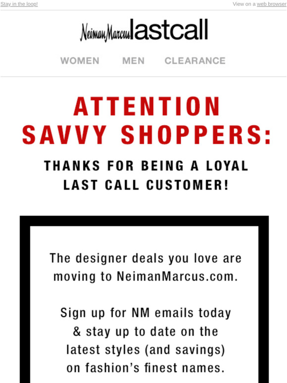 Heads up: Designer deals are moving!