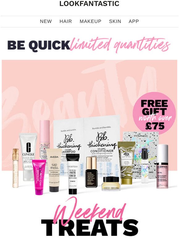 lookfantastic.com: FREE Premium Beauty Bundle (worth over £75) + 15%