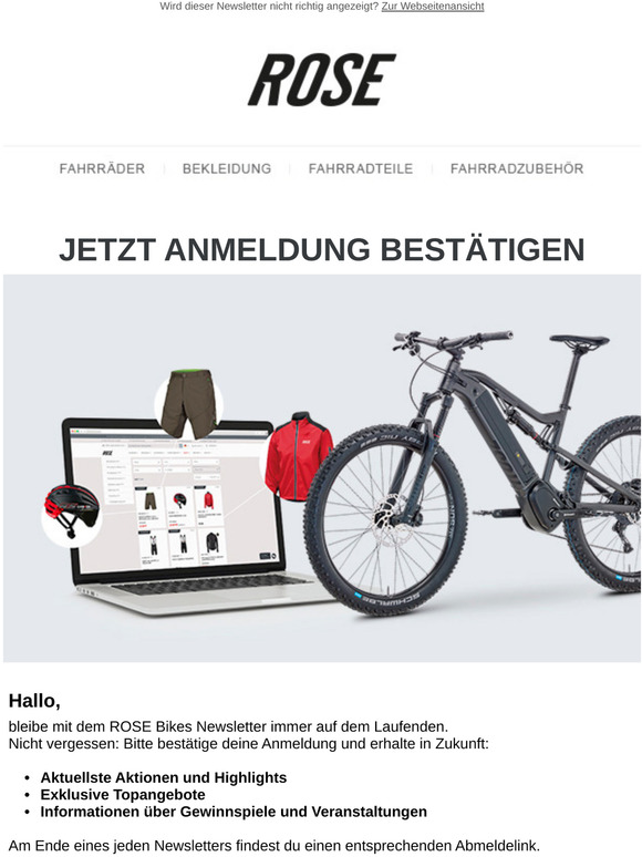 Wichtig! Bitte bestätige deine Anmeldung zum ROSE Newsletter.