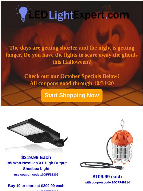 October Deals - LED Lighting - Turn on the Lights!