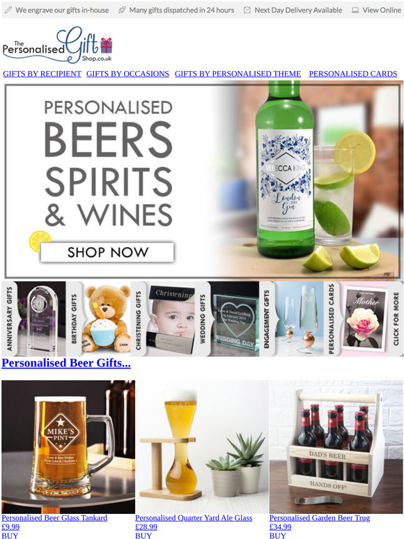 Personalised Beers, Spirits & Wines