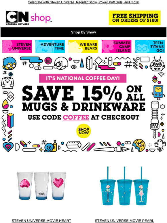 Save 15% on drinkware, it's National Coffee Day!