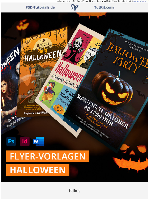 Verbreite Angst und Schrecken 😲 Mit schaurig-schönen Vorlagen für Halloween 🎃